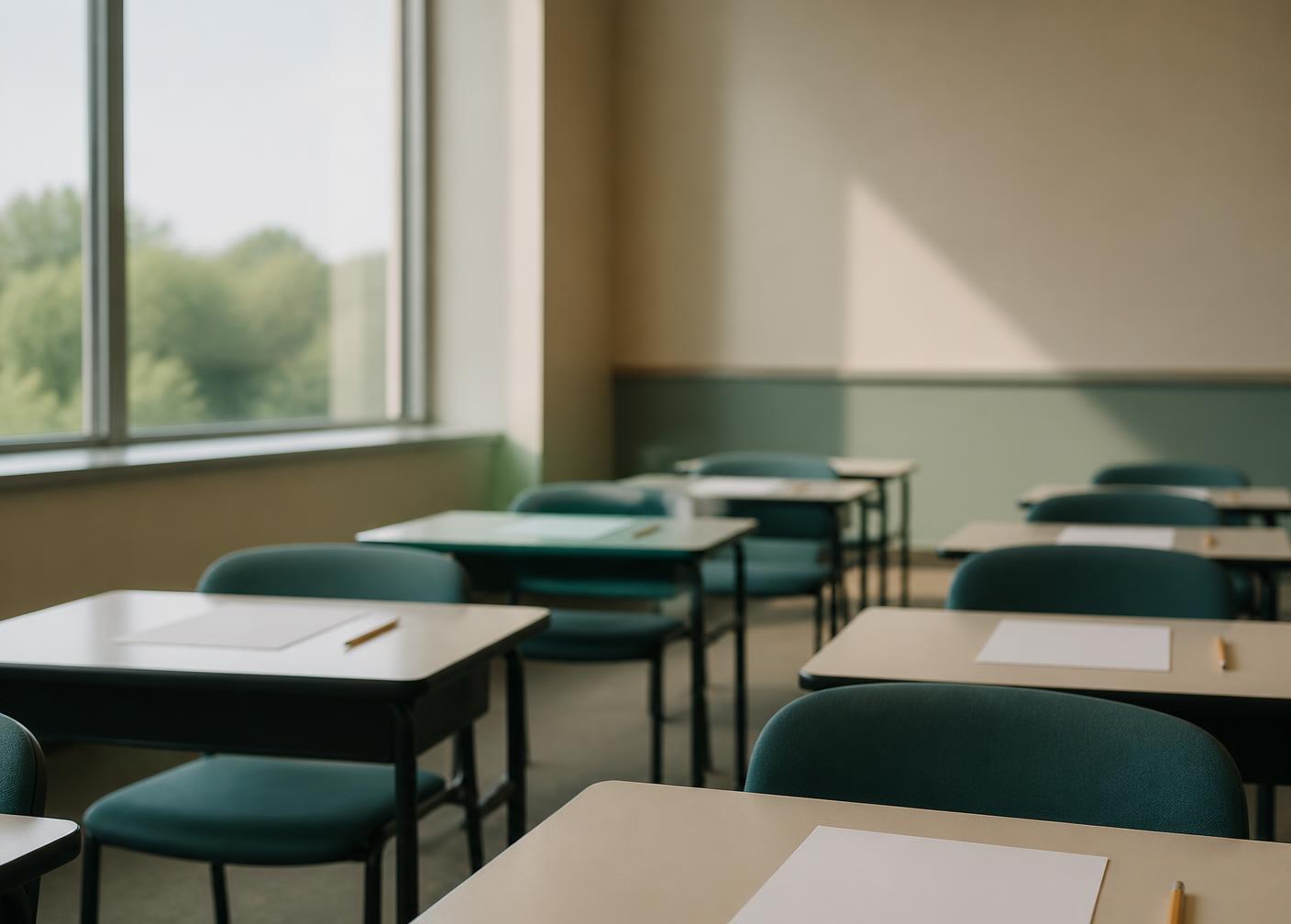 Salle d'examen préparée pour une session fide
